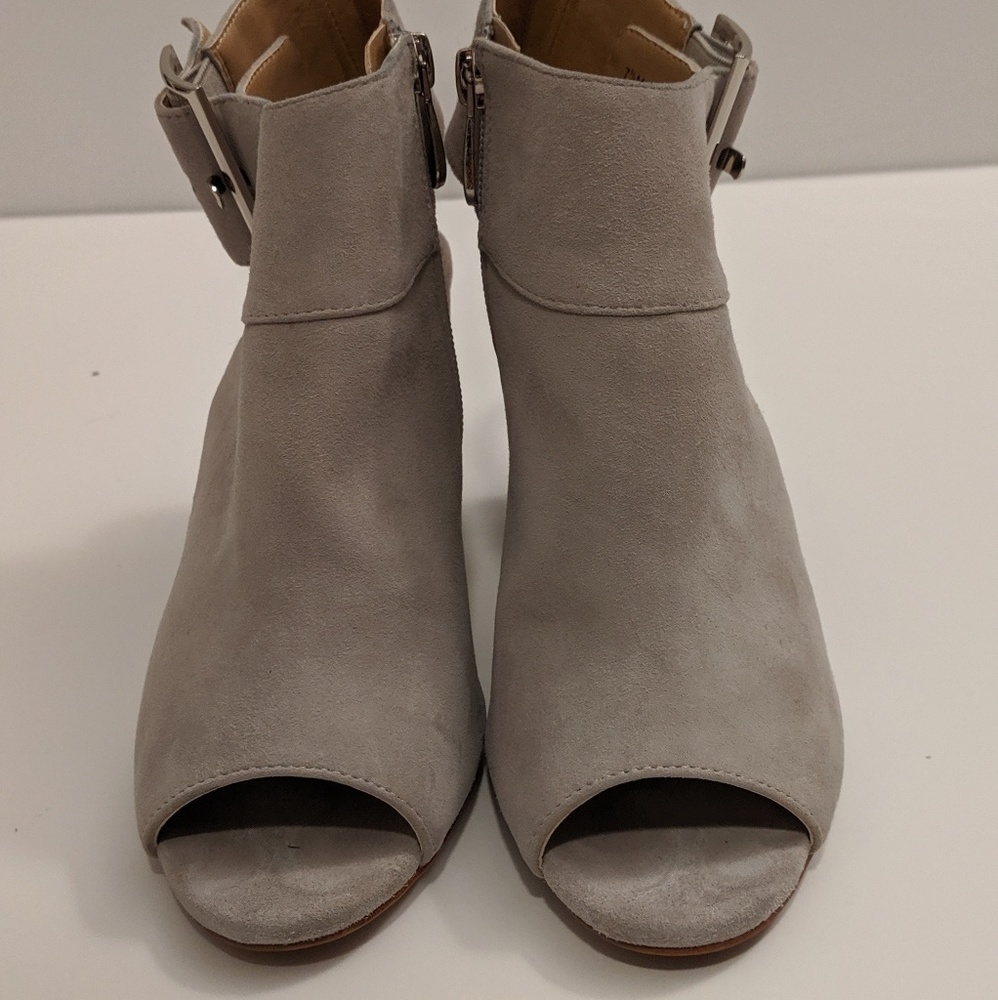 Gray Peep-Toe Heels